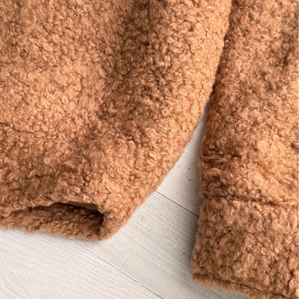 NWOT Elan Tan Sherpa Shacket Size S - Picture 7 of 7